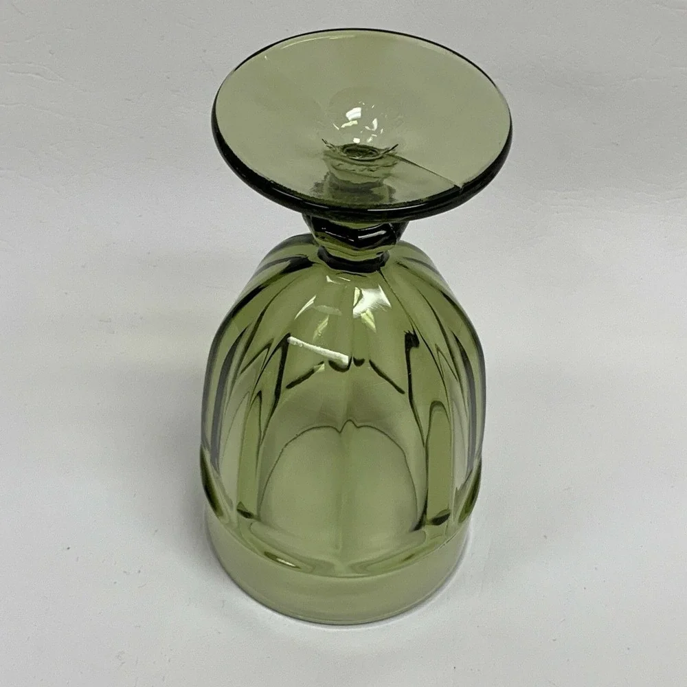 Libbey‎ Gilbraltar Duratuff Ice Tea Glass Goblet Olive Green
